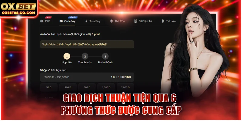Giao dịch thuận tiện qua 6 phương thức được cung cấp